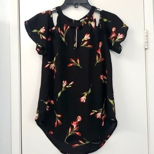 Sienna Sky Small Black Cold Shoulder Blouse